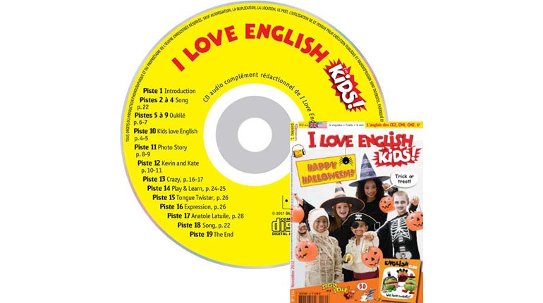 couverture I Love English for Kids n°134, novembre 2012, avec CD audio