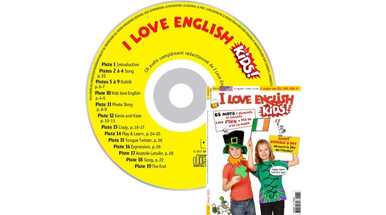 couverture I Love English for Kids n°138, mars 2013, avec CD audio