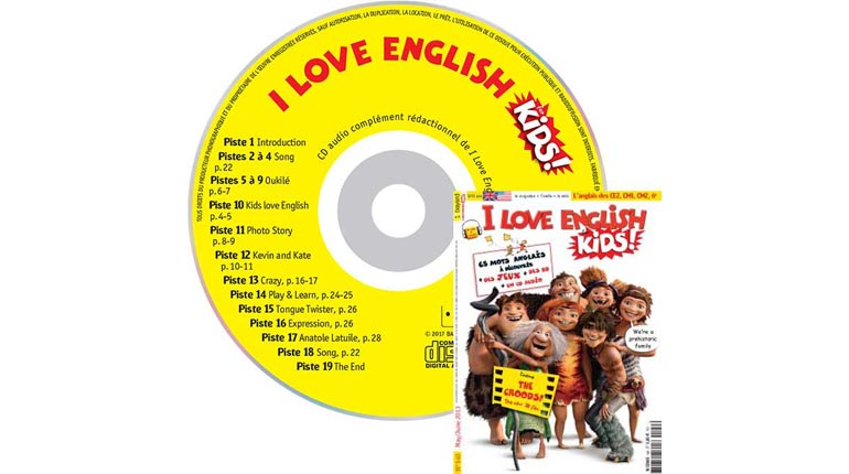 couverture I Love English for Kids n°140, mai-juin 2013, avec CD audio