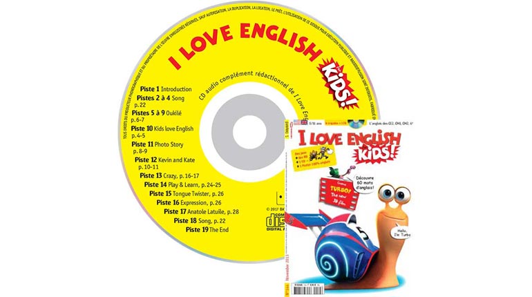 couverture I Love English for Kids n°144, novembre 2013, avec CD audio