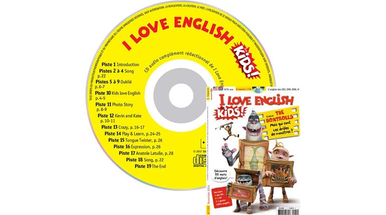 couverture I Love English for Kids n°155, novembre 2014, avec CD audio