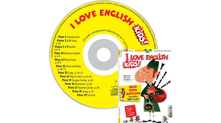 couverture I Love English for Kids n°157, janvier 2015, avec CD audio