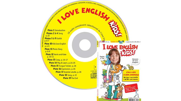 couverture I Love English for Kids n°159, mars 2015, avec CD audio