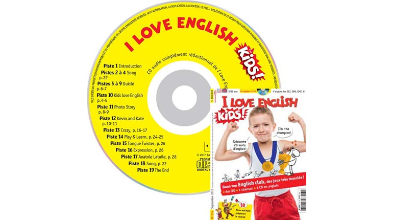 couverture I Love English for Kids n°164, septembre 2015, avec CD audio