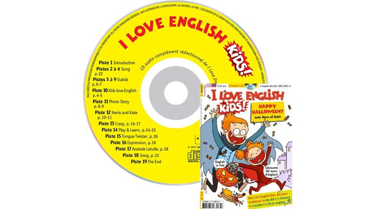 couverture I Love English for Kids n°166, novembre 2015, avec CD audio