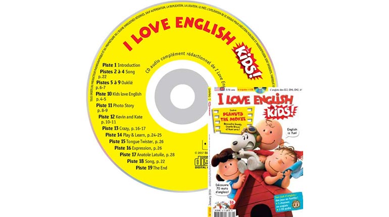 couverture I Love English for Kids n°168, janvier 2016, avec CD audio