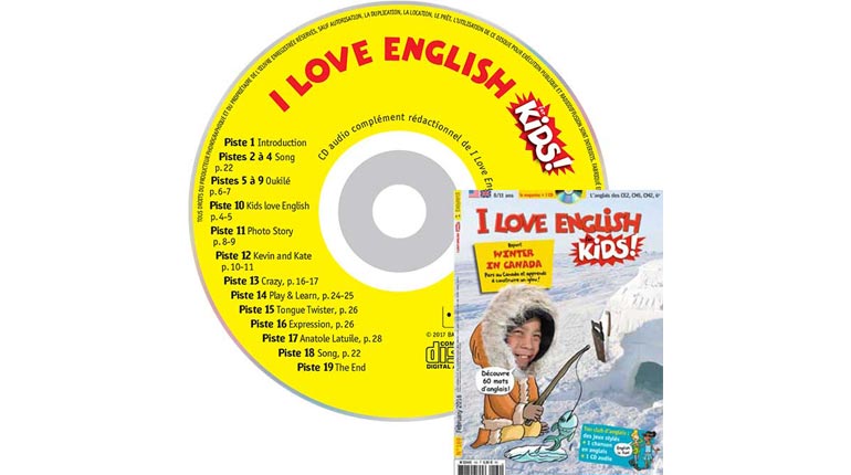 couverture I Love English for Kids n°169, février 2016, avec CD audio