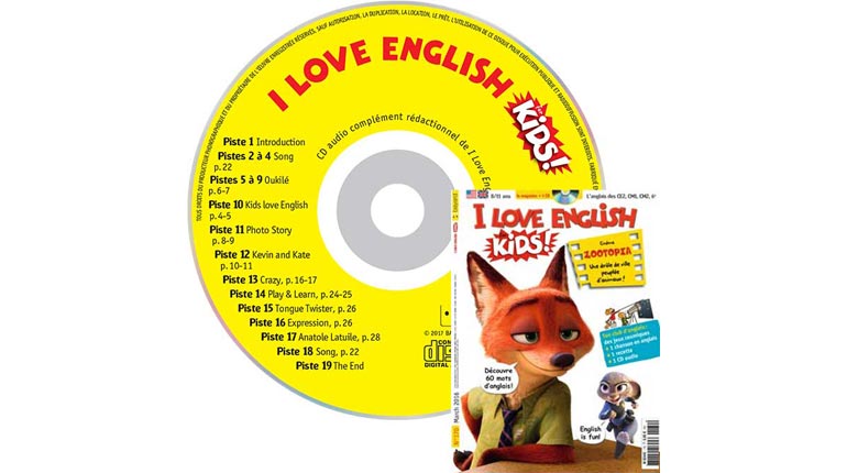 couverture I Love English for Kids n°170, mars 2016, avec CD audio