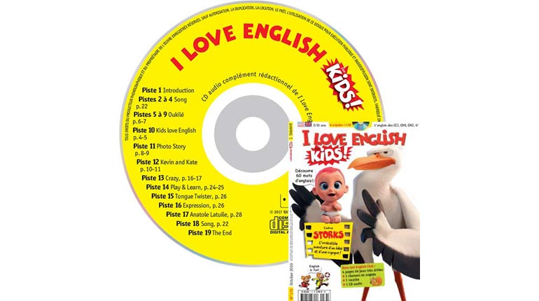 couverture I Love English for Kids n°176, octobre 2016, avec CD audio