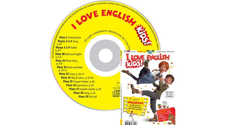 couverture I Love English for Kids n°178, décembre 2016, avec CD audio