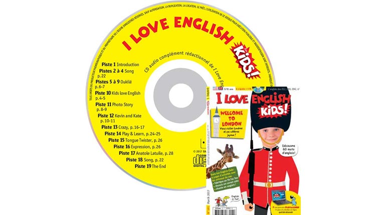 couverture I Love English for Kids n°181, mars 2017, avec CD audio