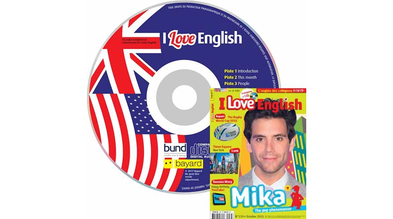 couverture I Love English n°233, octobre 2015, avec CD audio