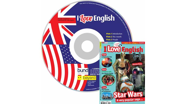 couverture I Love English n°235, décembre 2015, avec CD audio