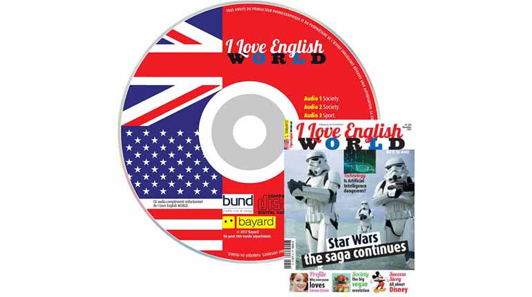 couverture I Love English World n°289, décembre 2016, avec CD audio