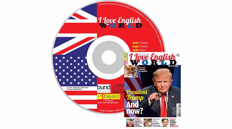 couverture I Love English World n°290, janvier 2017, avec CD audio