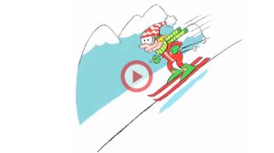 Vidéo Tongue Twister Sam skies on slippery slopes