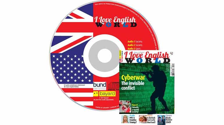 couverture I Love English World n°298, octobre 2017, avec CD audio