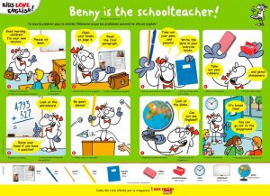 “Benny is the schoolteacher !”, I Love English for Kids, n°197, septembre 2018. Illustrations : Yomgui D.