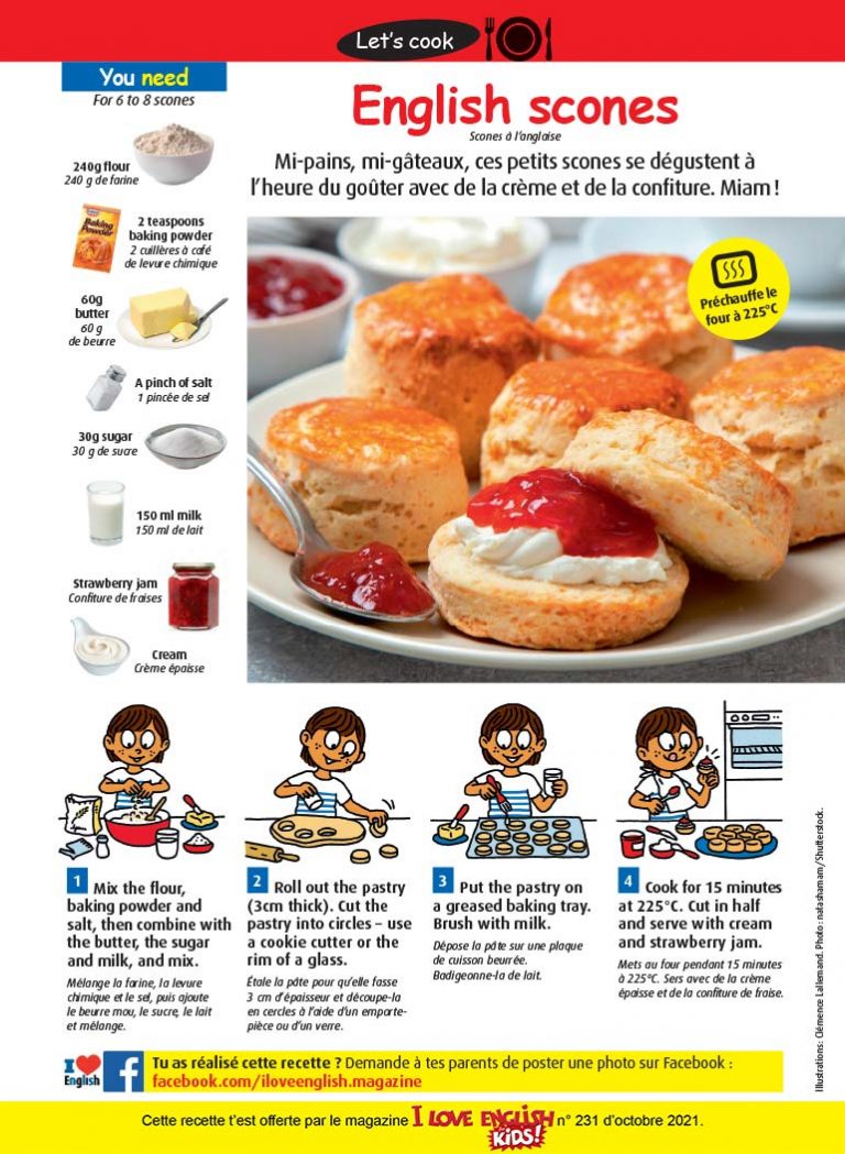Recette en anglais “English scones” I Love English