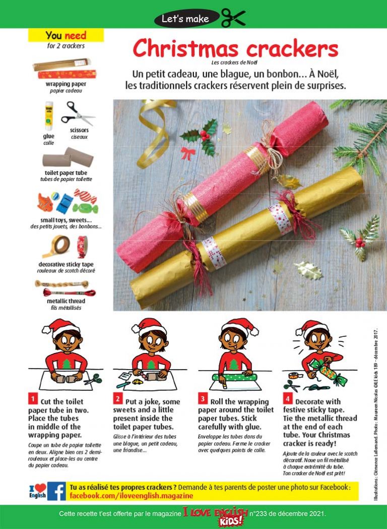 Bricolage en anglais des “Christmas crackers” pour Noël I Love English