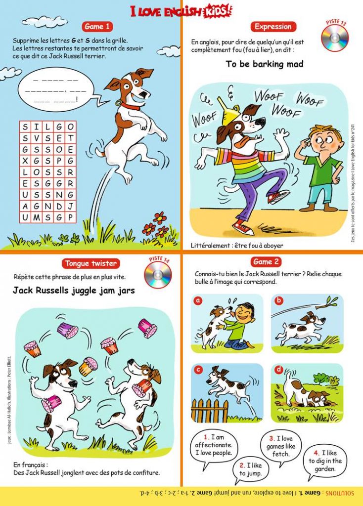 Jeux en anglais pour les CE2, CM1, CM2, 6e : téléchargez les jeux extraits du numéro 241 du magazine I Love English for Kids pour les 8-11 ans.