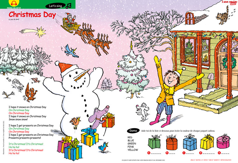 Jeu et chanson en anglais : Christmas Day - I Love English