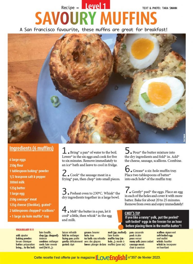 Savoury Muffins, I Love English World n°357, février 2023. Photo : Tara Swann.