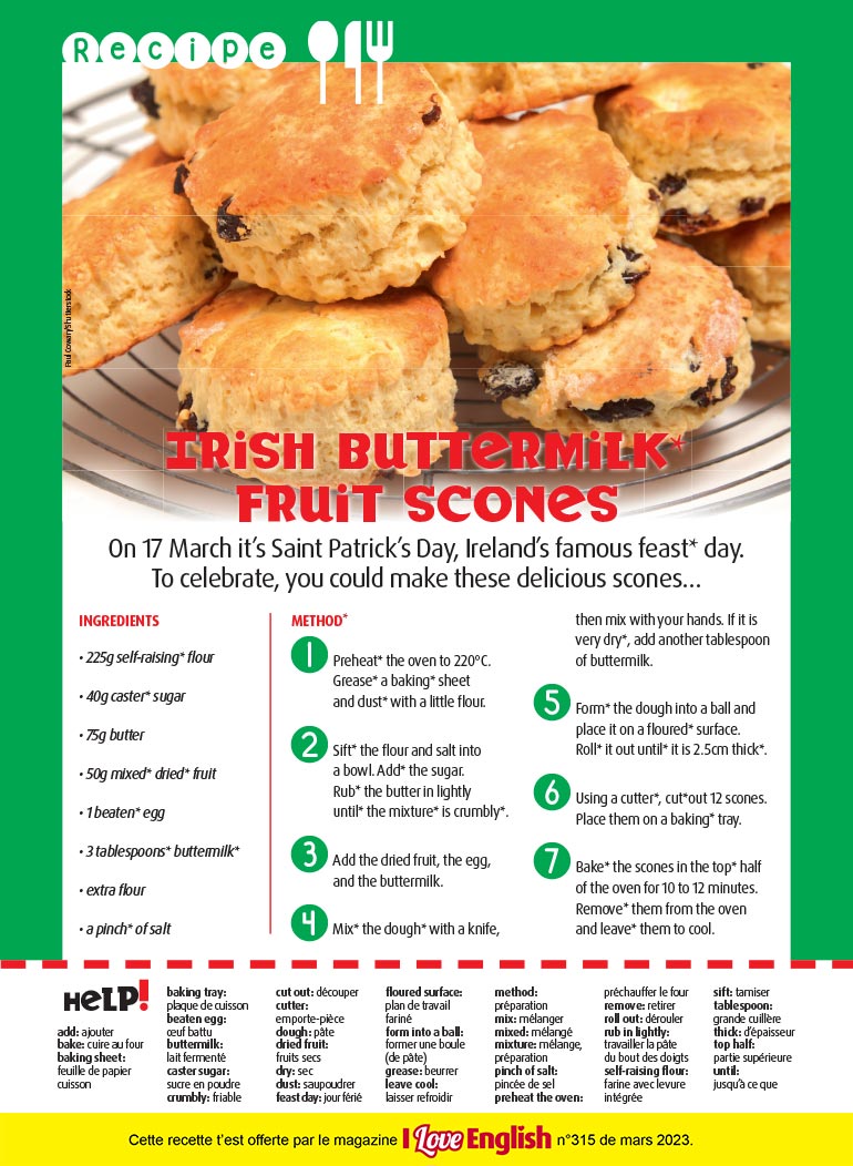 Irish buttermilk fruit scones, I Love English n°315, mars 2023. Photo : Paul Cowan/Shutterstock.