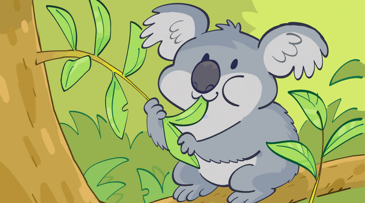 Jeux en anglais : le koala. Illustrations : Jérôme Anfré. I Love English for Kids n°253, octobre 2023.